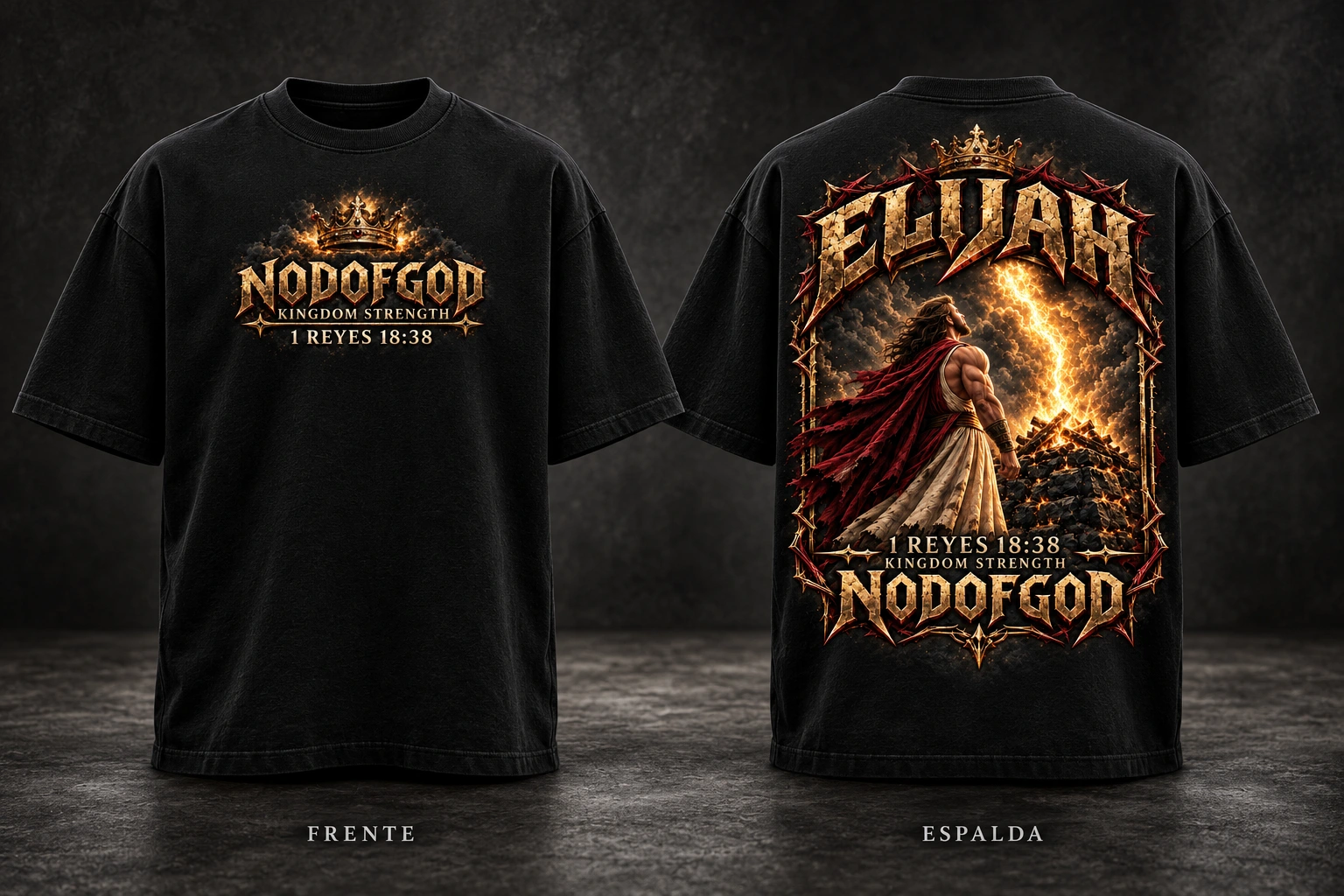 Polera NODOFGOD Elijah, vista frontal y posterior