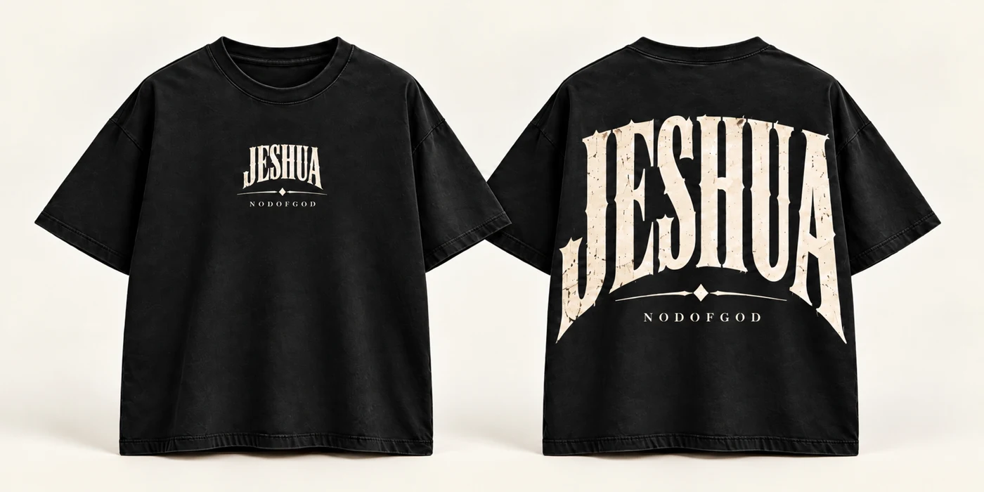 Polera JESHUA, negro, frente y espalda