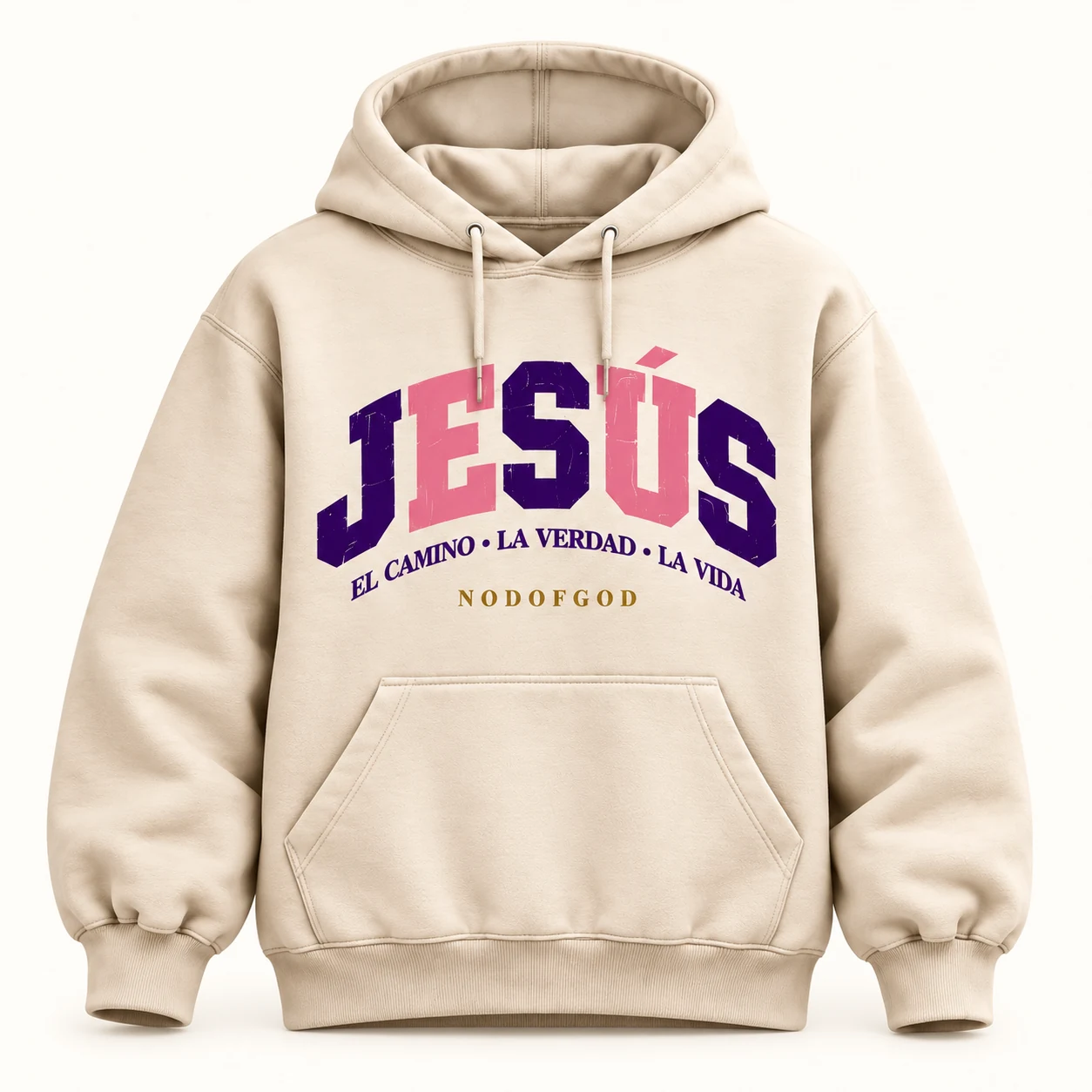 Polerón mujer JESÚS, beige, vista frontal